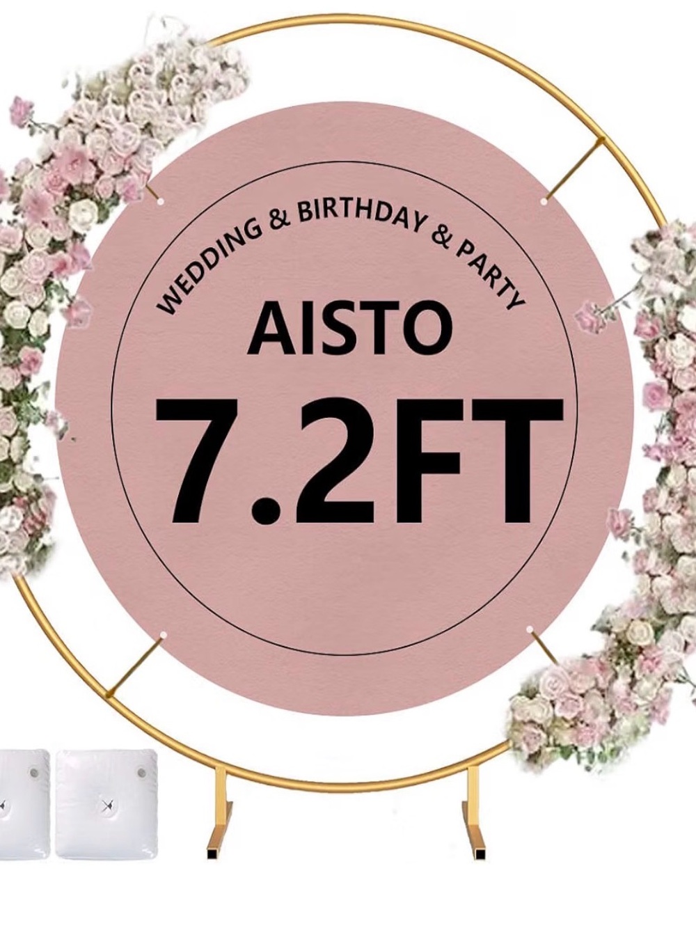 7.2FT Pink Round Wedding & Party Backdrop Stand